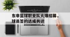 开云体育官网-东非篮球职业队火爆招募，球员签约达成共识